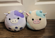 Squishmallow Bubba and Belana Cows 7.5” Soft Plush Toy Bundle