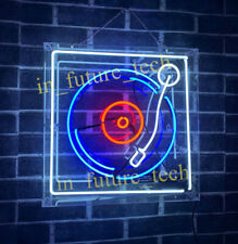 On Air Records Disco Recording Acrylic Box 14"x14" Neon Light Sign Lamp Decor