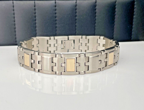 Mens womens steel 14k gold - , &