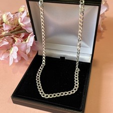 925 real silver flat curb - silver,