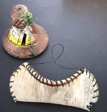 Vtg Clay Teepee Tent And Canoe