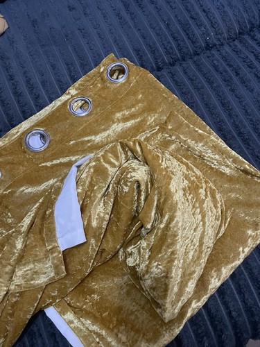 Gold velvet curtains - gold,