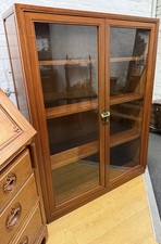 Oriental Hardwood Glazed Bookcase Display Cabinet