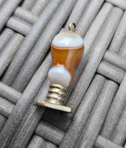 Antique agate wax seal - seal, fob