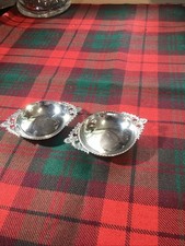 2 Small Sterling Silver Dishes. Marked 925. 8cm Wide Total Weight 34 Gms