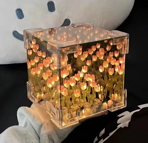 Diy tulip mirror cube lamp - diy,