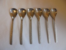 VINTAGE VINERS STUDIO STAINLESS STEEL SET OF SIX TEASPOONS GERALD BENNEY