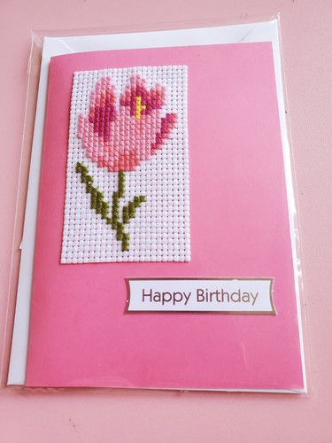 Cross stitched birthday - stitched,