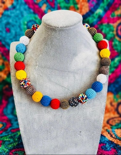 Colorful seed bead ball - colorful,