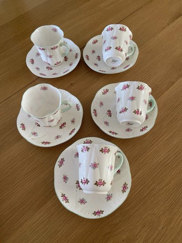 Shelley rosebud tea dishes - shelley,