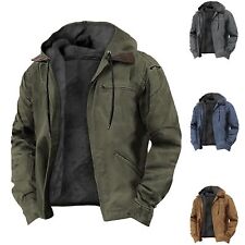 UK Mens Casual Padded Jacket Winter Warm Hooded Comfort Coat Thick Jacket Top UK