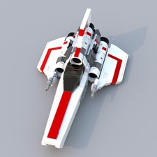 Custom MOC Colonial Viper MK1 Model 576 Bricks White-Red Version from TV Show