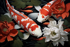 JAPANESE KOI CARP FISH CANVAS