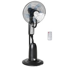 HOMCOM Pedestal Fan with Water Mist Spray Humidifying Misting Fan with 3 Speeds