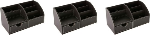Faux leather desk organiser - desk,