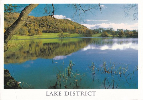 Lake district postcard used - lake,