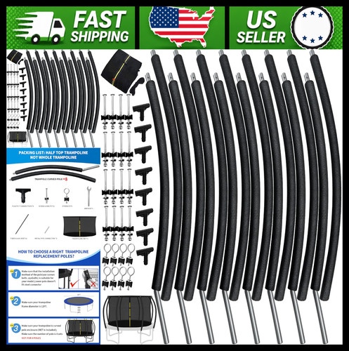 Trampoline curved pole - curved,