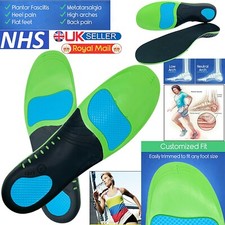 Orthotic Insoles for Arch Support Plantar Fasciitis Flat Feet Back Heel Pain UK