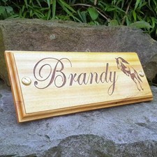 Horse stable name plate - plate, wooden