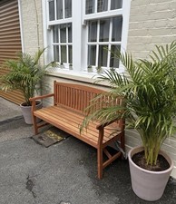 Wooden Garden Bench Twin Cross