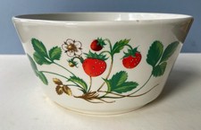 Mid Century Ditmar Urbach Czech Pottery Large Serving Bowl, Strawberry Design