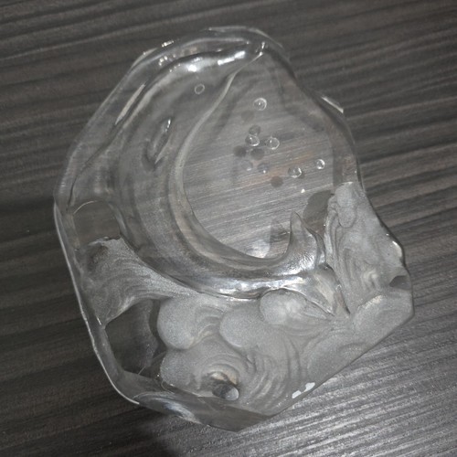 Solid clear glass dolphin - clear,
