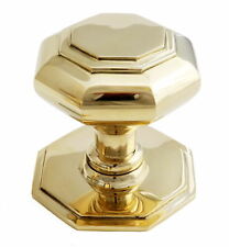 Small Solid Brass Octagonal Centre Door Knob (7cm)