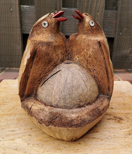 Vintage hand carved coconut - hand,