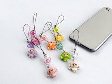 Kawaii Baby Rabbit Phone charms Keychain Bag Charm  Gift for Kids Girls 
