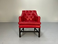 GEORGE SMITH "GEORGIAN" LEATHER ARMCHAIR - IN VINTAGED RED LEATHER