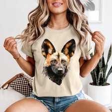 African Wild Dog Portrait African Wildlife Animals Womens T-Shirt