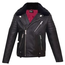Boys Kids Real leather Biker