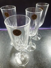 4 Royal Crystal Rock Champagne Flutes 24% Lead Crystal : 20.5 cm /8 in tall