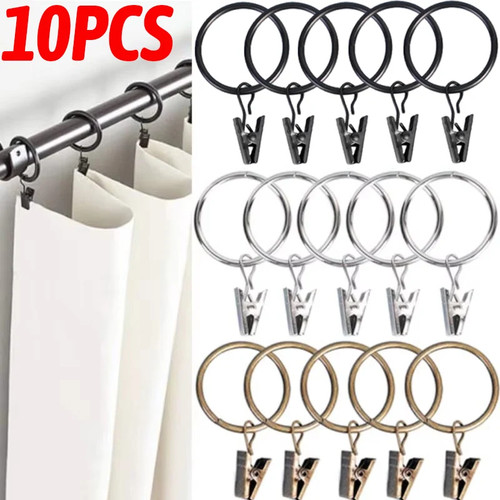 10x metal curtain rings with - metal,