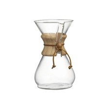 CHEMEX 6 Cup Wood Neck Glass Filter Drip Coffee Maker