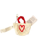 JAPAN IKEA EXCLUSIVE HEART Knolig Mini Zipper Coin Keychain Bag Tote Key Holder