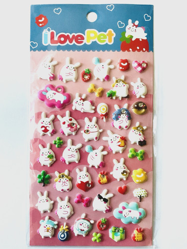 Foam stickers white rabbits - foam,