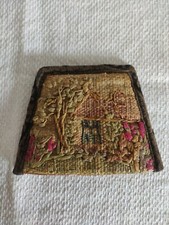 Sweet Vintage 1930's Embroidered Raffia Cottage Egg Cosy English Country Garden