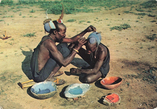 Preparing for tribal dance - a,