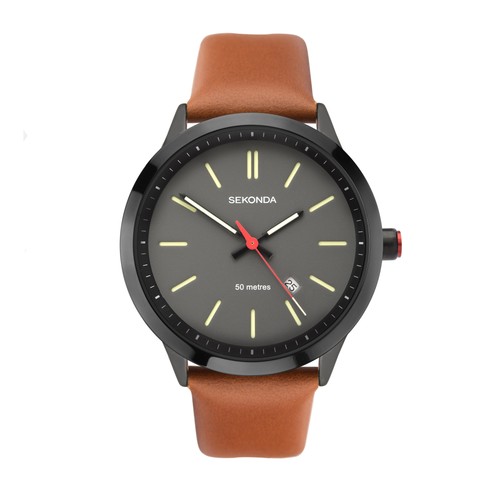Sekonda gents 43mm - sekonda, brown