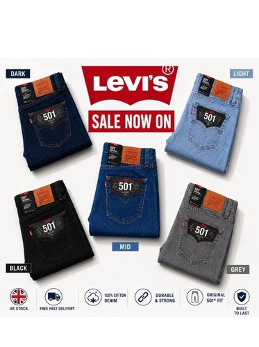 Levis 501 mens denim jeans - 501,