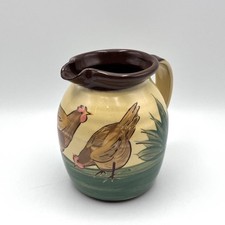 Traditional Devon Slipware Terracotta Pottery Chicken Milk Jug