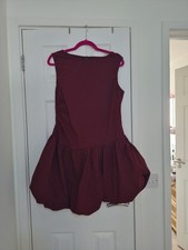 Boohoo Burgandy Bubble Hem