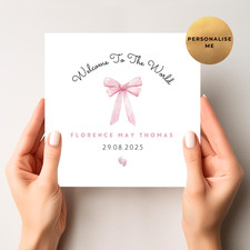 Personalised New Baby Card - Congratulations It's A Girl - Newborn Baby Arrival
