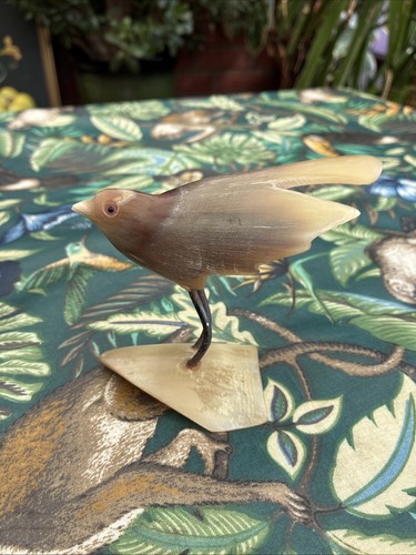 Vintage carved horn bird - vintage,