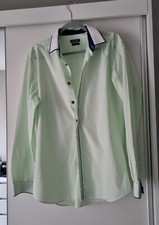Remus Uomo Lime Green Tapered Dress Shirt 16.5" Contrast Collar 