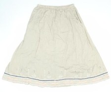 Joanna Hope Womens Beige Cotton Blend A-Line Skirt Size 14