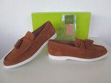 HOTTER RIVER STD LADIES QUALITY TAN SOFT SUEDE TASSLE LOAFERS SIZE UK 5 EU 38