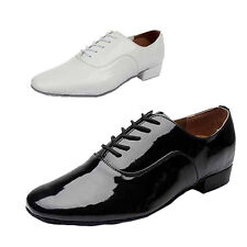 Men's Ballroom Latin Tango Dance Shoes Salsa Modern Shoes Low Heel Black Leather