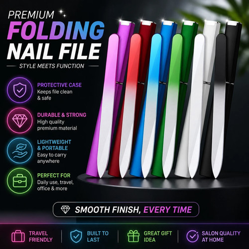 Glass nail file with - nail,